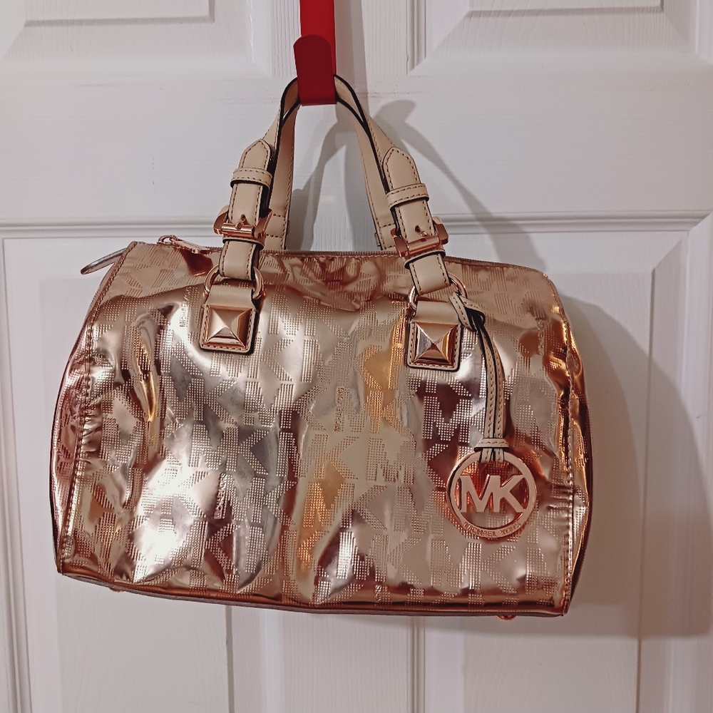 Michael Kors Metallic Rose Gold Satchel